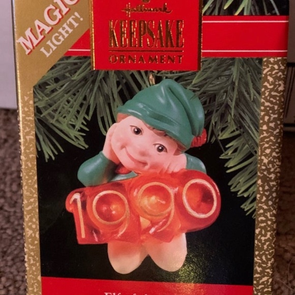 NEW Vintage HALLMARK Keepsake Ornament, Elf Of The Year, NEW! MAGIC Light, 1990 - Picture 1 of 3